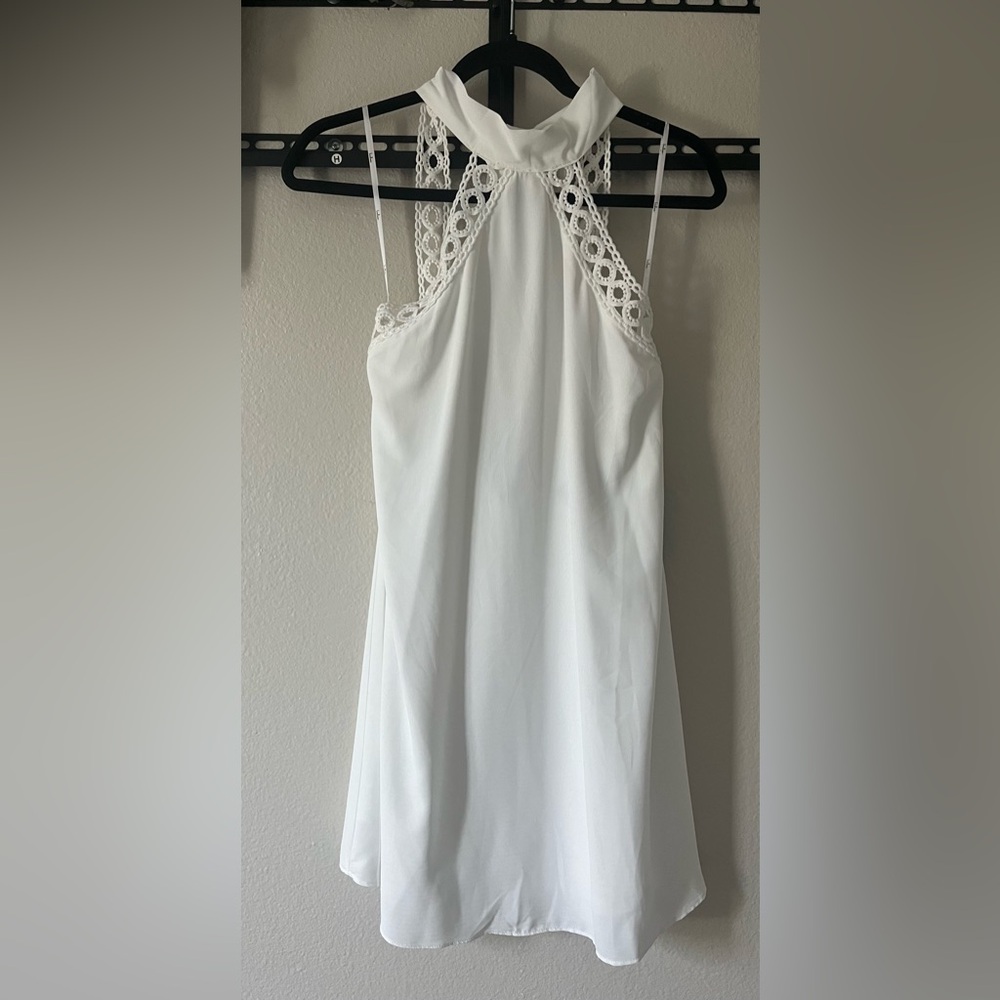 White Backless Midi Dress